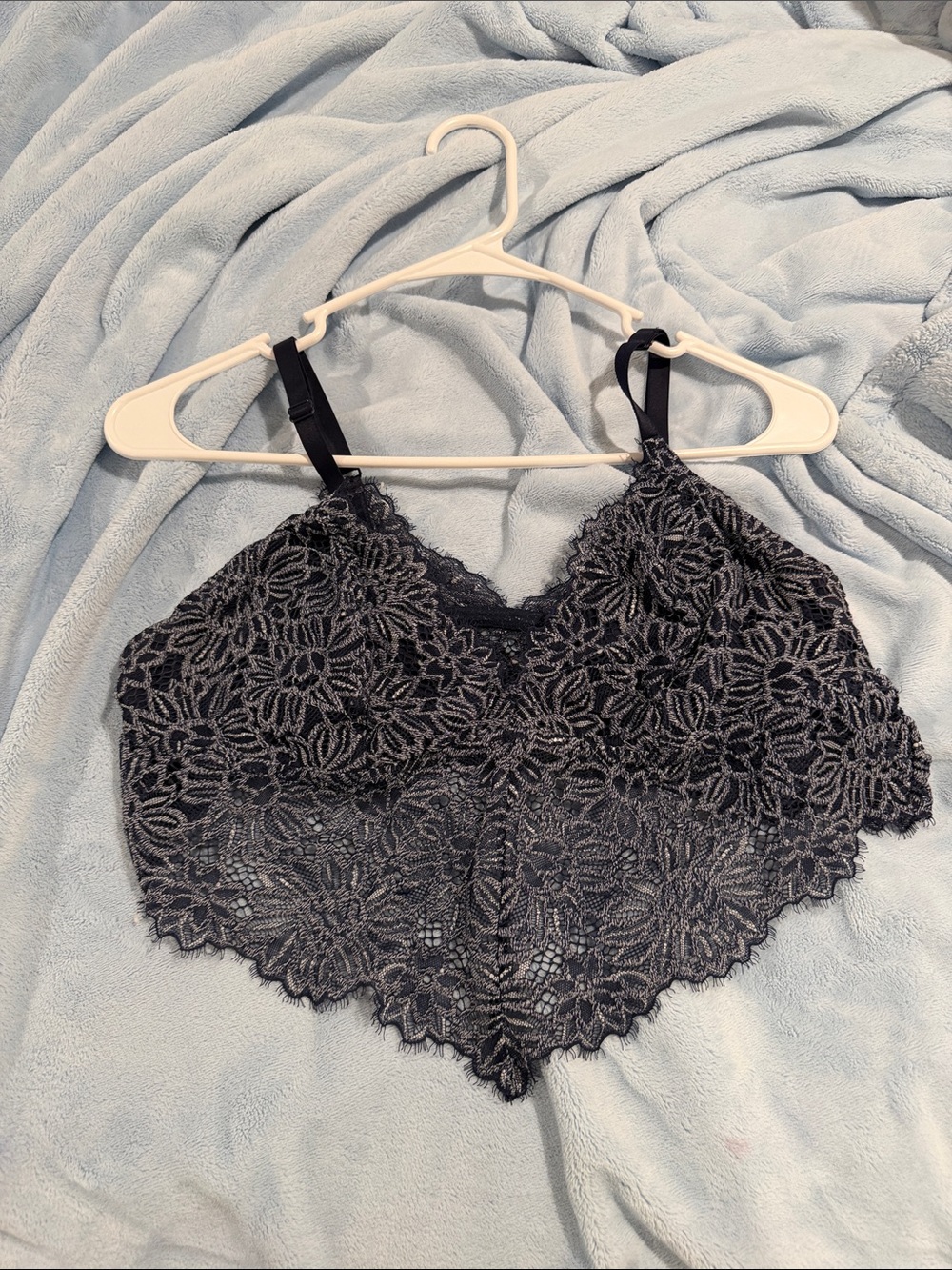 aerie Navy Floral Lace Bralette